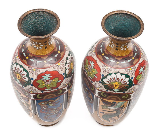 Image 1 of Pair Of Japanese Vases