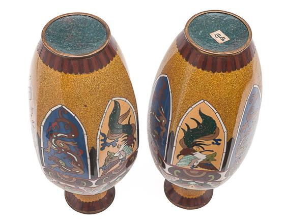 Image 1 of Pair Of Japanese Vases