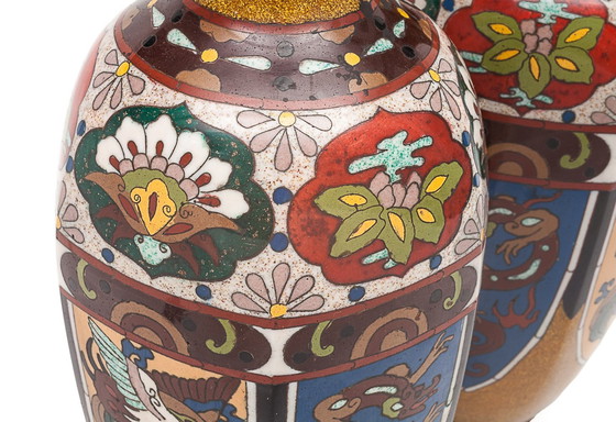 Image 1 of Pair Of Japanese Vases