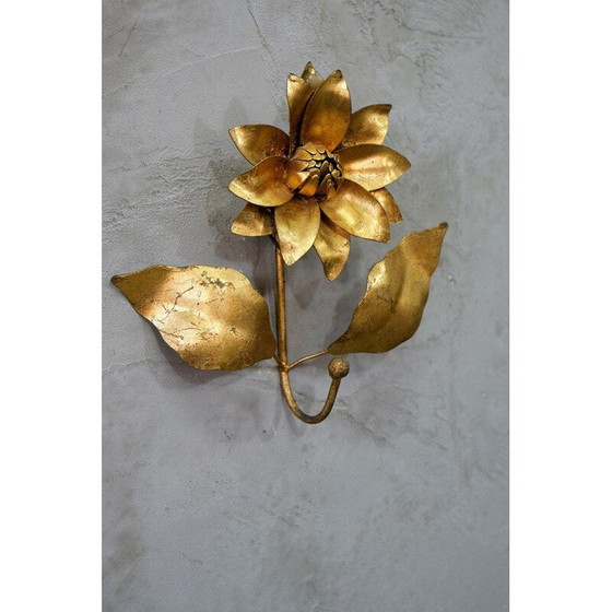 Image 1 of Vintage gilded metal wall coat rack by Hans Kögl, 1970