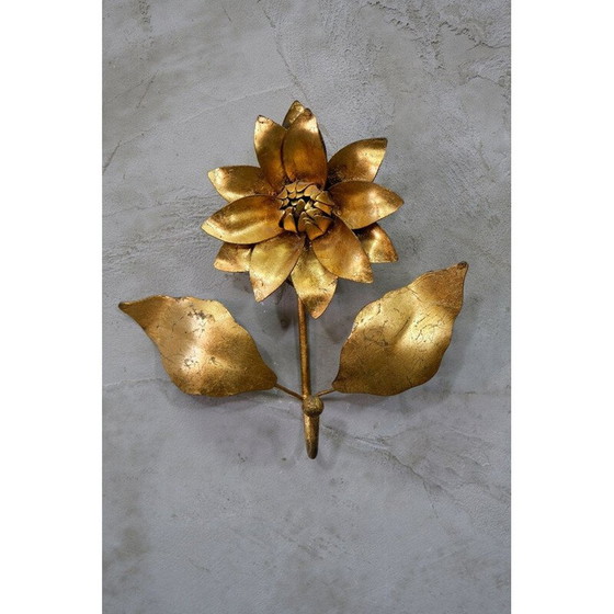 Image 1 of Vintage gilded metal wall coat rack by Hans Kögl, 1970