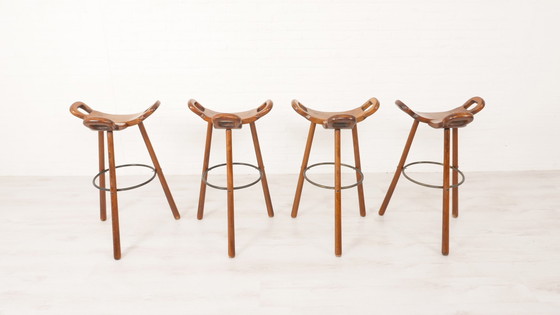 Image 1 of 4x Sergio Rodrigues Marbella bar stool