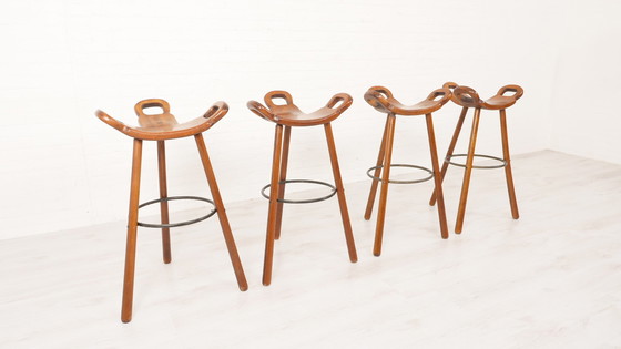 Image 1 of 4x Sergio Rodrigues Marbella bar stool