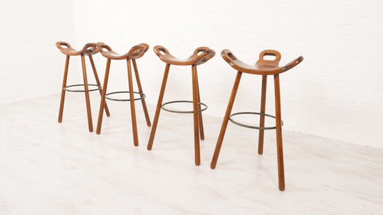 Image 1 of 4x Sergio Rodrigues Marbella bar stool