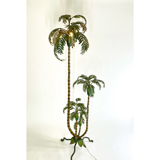 Image 1 of Vintage painted palm floor lamp