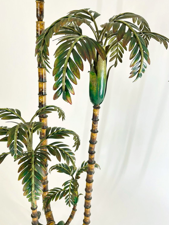 Image 1 of Vintage painted palm floor lamp