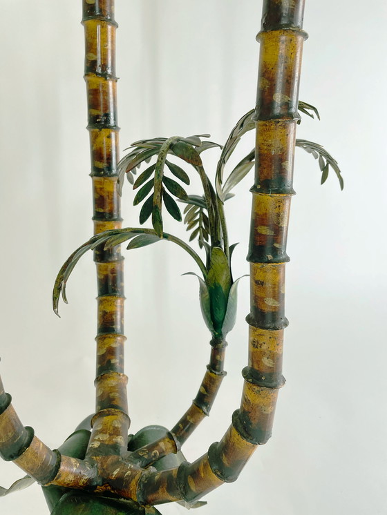 Image 1 of Vintage painted palm floor lamp