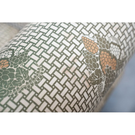 Image 1 of Vintage living room set in wood and silk by Tommaso Barbi, Italy 1970