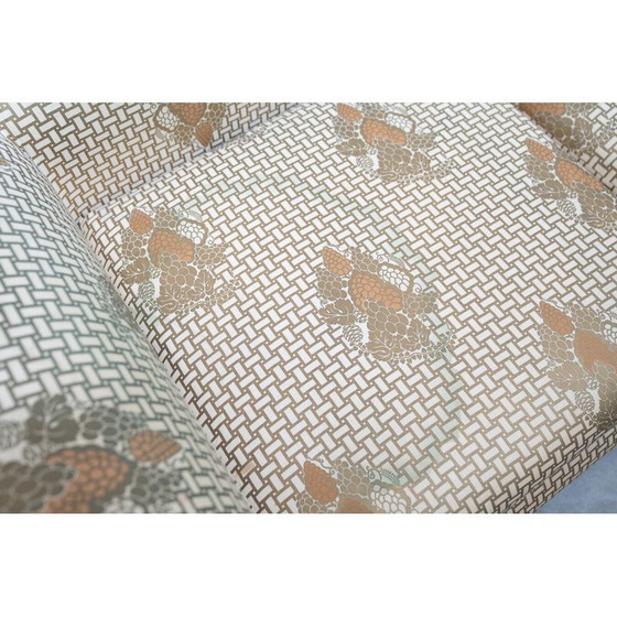 Image 1 of Vintage living room set in wood and silk by Tommaso Barbi, Italy 1970