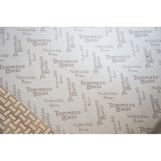 Image 1 of Vintage living room set in wood and silk by Tommaso Barbi, Italy 1970