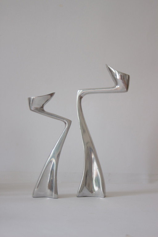 Swan Candlestick Holders By Matthew Hilton, 1983