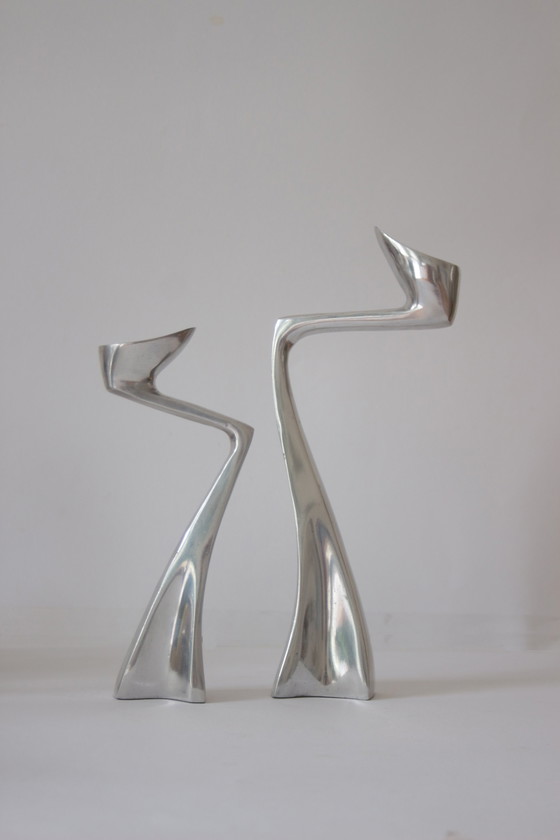 Image 1 of Swan Candlestick Holders By Matthew Hilton, 1983