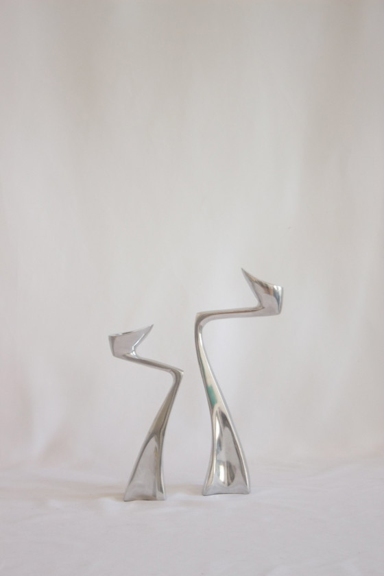 Image 1 of Swan Candlestick Holders By Matthew Hilton, 1983