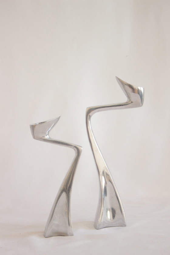 Image 1 of Swan Candlestick Holders By Matthew Hilton, 1983