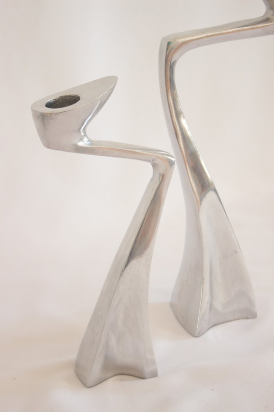 Image 1 of Swan Candlestick Holders By Matthew Hilton, 1983