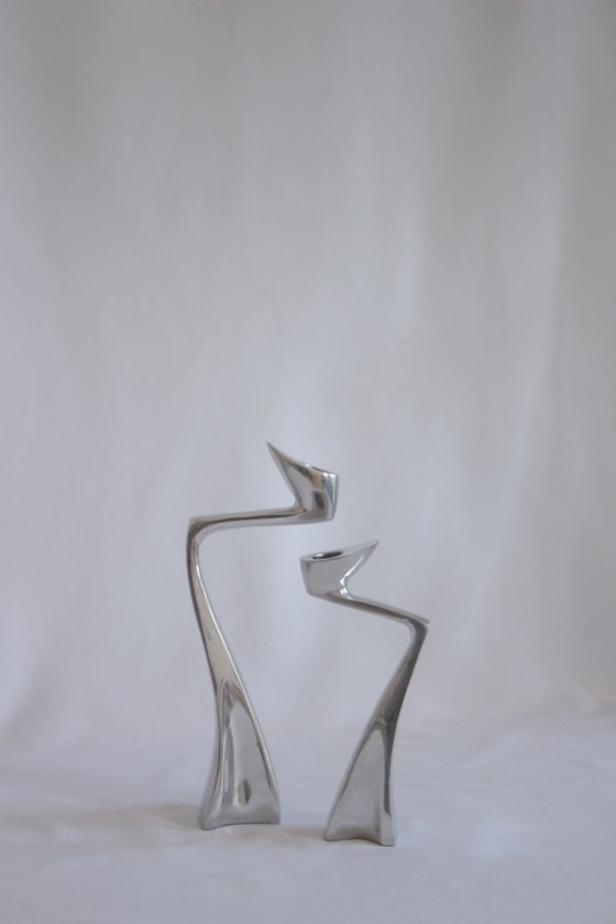 Image 1 of Swan Candlestick Holders By Matthew Hilton, 1983