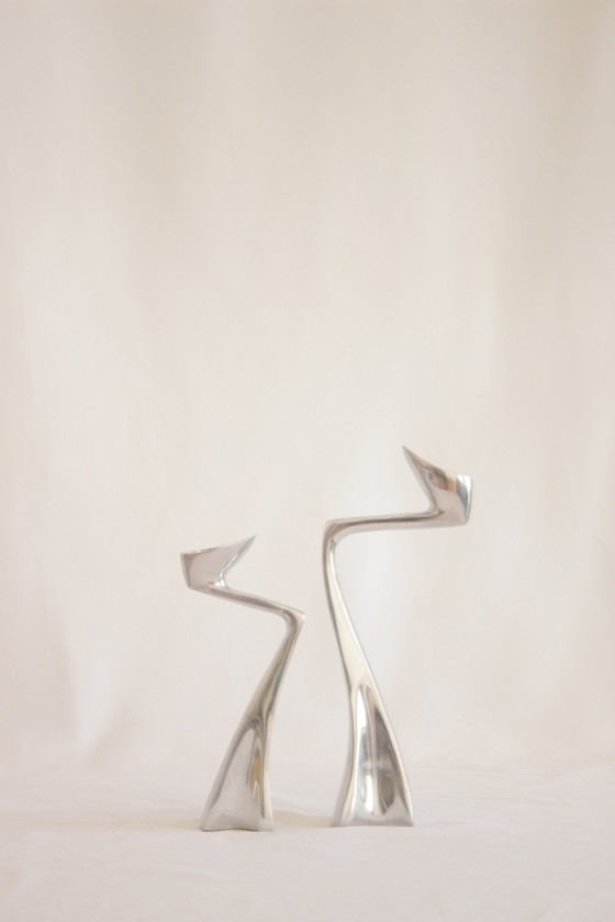 Image 1 of Swan Candlestick Holders By Matthew Hilton, 1983