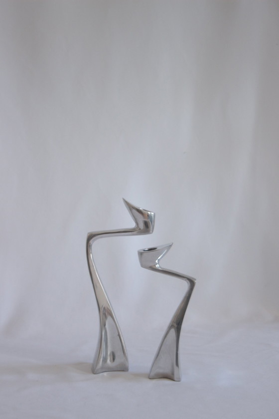 Image 1 of Swan Candlestick Holders By Matthew Hilton, 1983