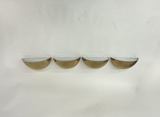 Image 1 of 4x Limburg Glashütte Gold Wall Lights, 1970s Germany