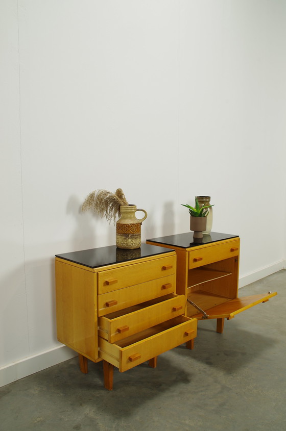 Image 1 of 2x Vintage Mezulanek bedside table