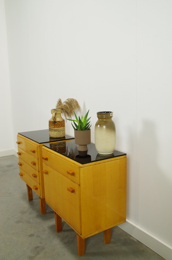 Image 1 of 2x Vintage Mezulanek bedside table