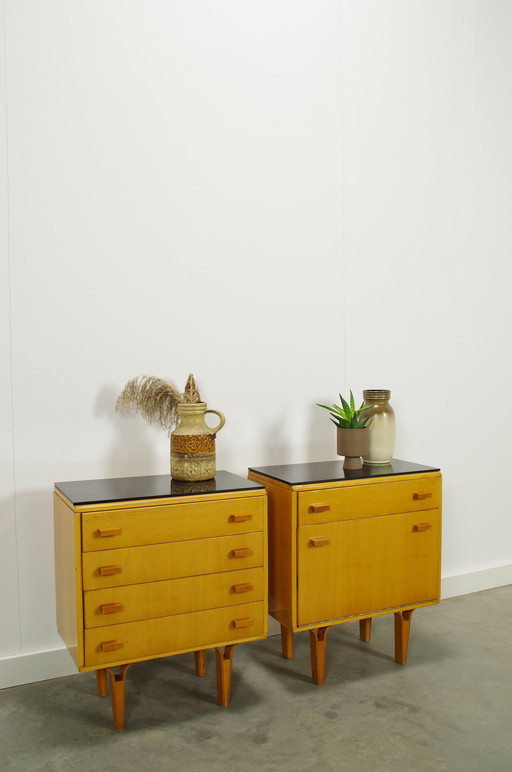 2x Vintage Mezulanek bedside table