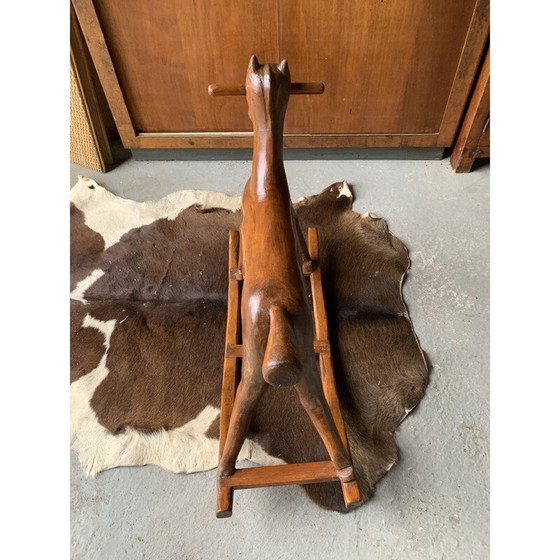 Image 1 of Vintage wooden rocking horse