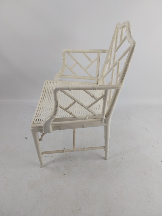 Image 1 of Faux bamboo chippendale chair in style of jonathan adler 