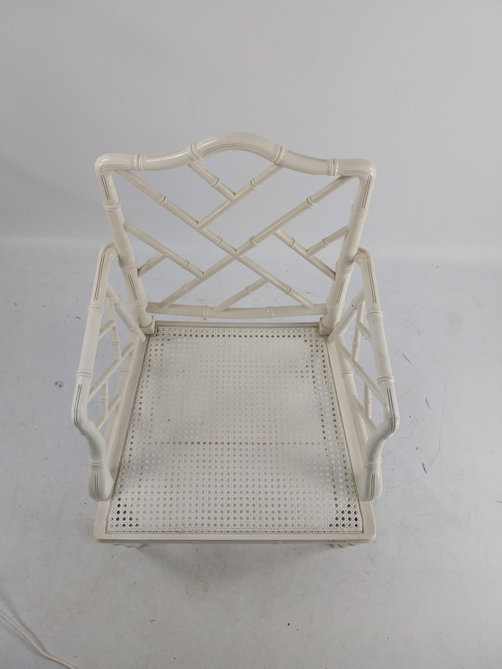 Image 1 of Faux bamboo chippendale chair in style of jonathan adler 