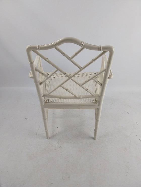 Image 1 of Faux bamboo chippendale chair in style of jonathan adler 