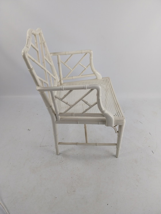 Image 1 of Faux bamboo chippendale chair in style of jonathan adler 