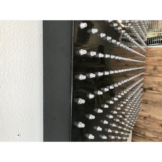 Image 1 of Vintage black lacquered metal light panel, 1990