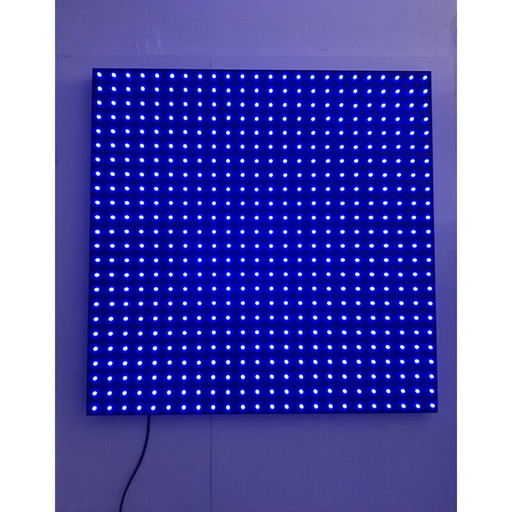 Vintage black lacquered metal light panel, 1990