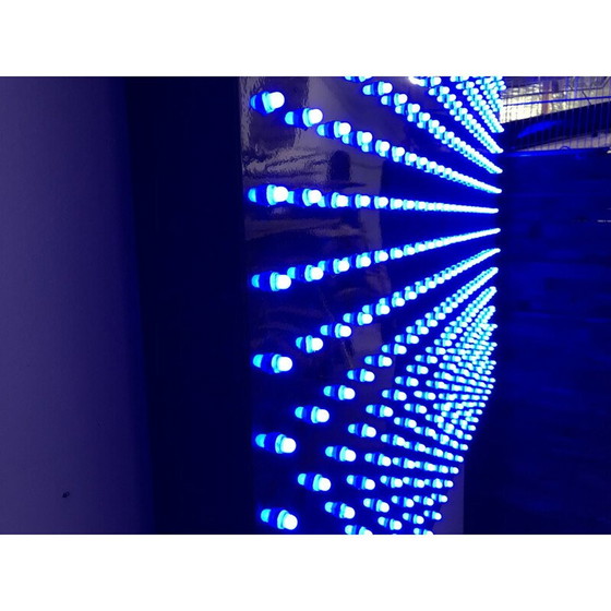 Image 1 of Vintage black lacquered metal light panel, 1990