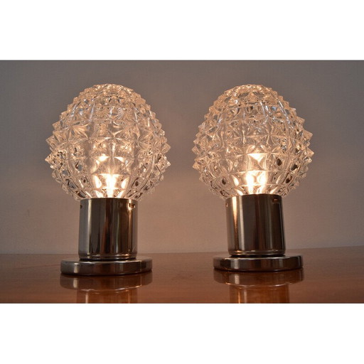 Pair of mid-century table lamps by Kamenicky Senov, Czechoslovakia 1960s