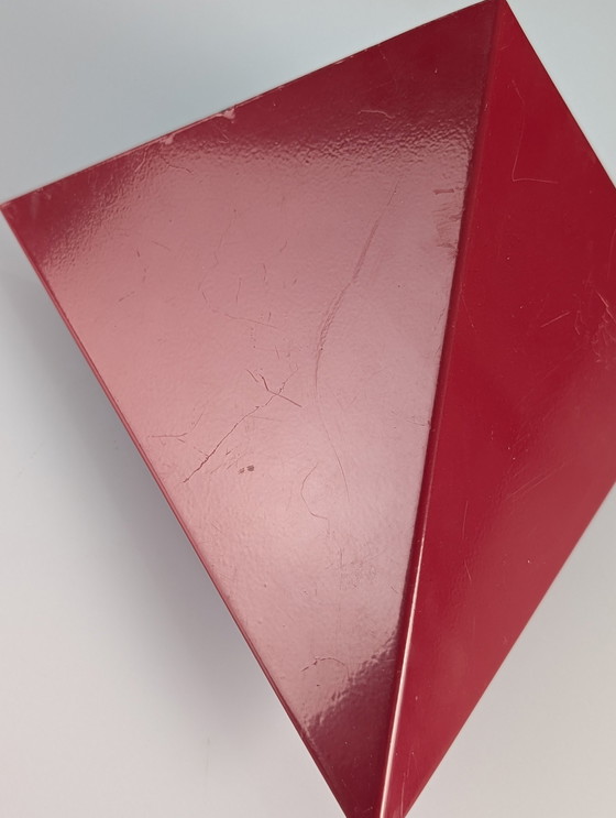 Image 1 of Applique geometriche in metallo rosso, anni '70