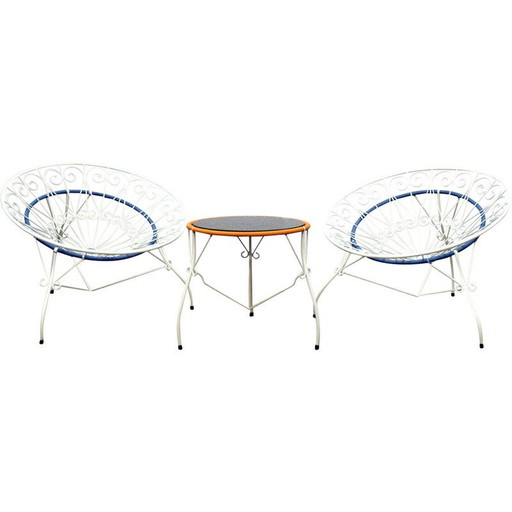 Vintage garden set in painted metal, 1960s