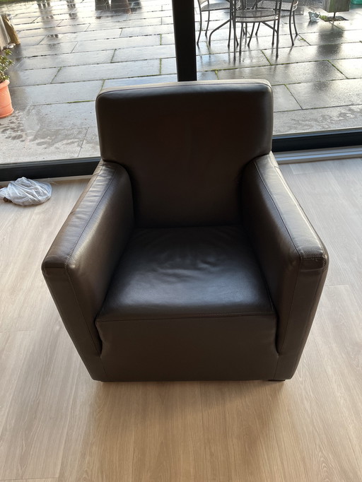 3 sillas de cuero marrón Danca 