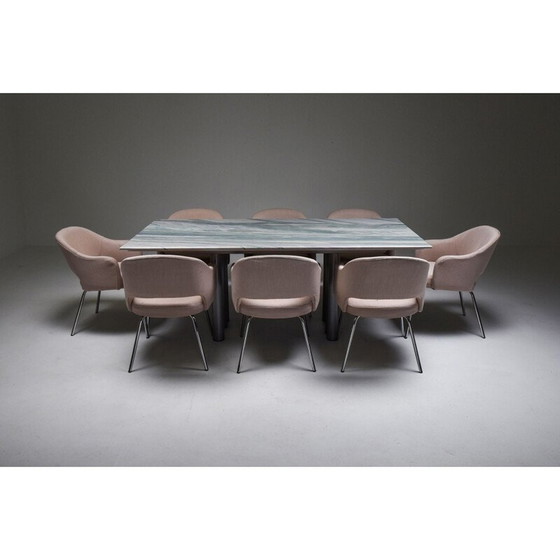 Image 1 of Tavolo da pranzo vintage in marmo grigio e viola di Pia Manu, Belgio, 1990