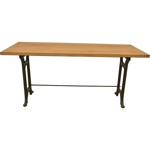 Vintage industrial workbench in oakwood and iron