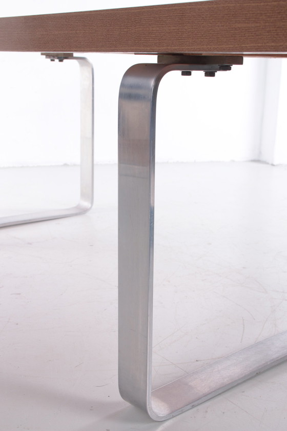 Image 1 of Veb Mobelwerke Retro Vintage Sleek Coffee Table wood and chrome 1970s