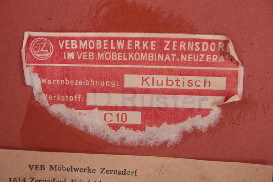 Image 1 of Veb Mobelwerke Retro Vintage Sleek Coffee Table wood and chrome 1970s