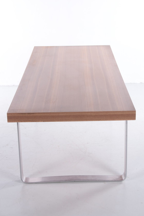 Image 1 of Veb Mobelwerke Retro Vintage Sleek Coffee Table wood and chrome 1970s