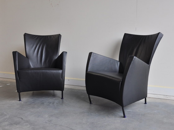 Image 1 of Ensemble (2) Fauteuils Montis Windy Cuir noir