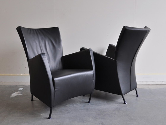 Image 1 of Ensemble (2) Fauteuils Montis Windy Cuir noir