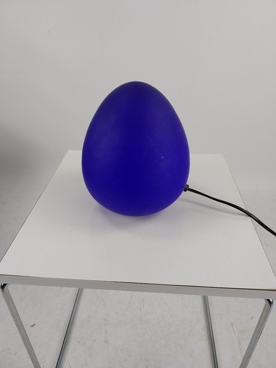 Image 1 of W.L.P leuchten germany Egg lamp. Kobalt blue