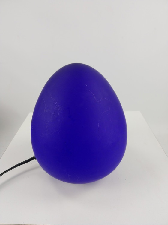 Image 1 of W.L.P leuchten germany Egg lamp. Kobalt blue