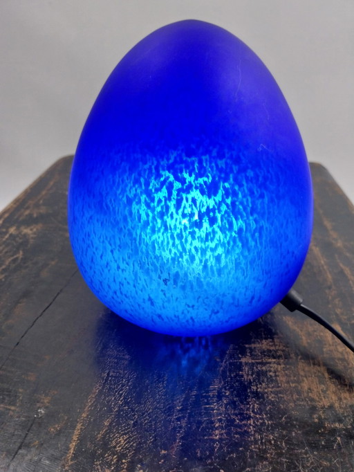 W.L.P leuchten germany Egg lamp. Kobalt blue