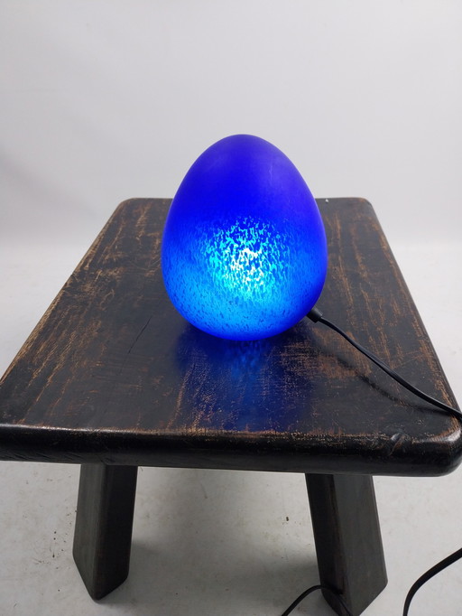 W.L.P leuchten germany Egg lamp. Kobalt blue