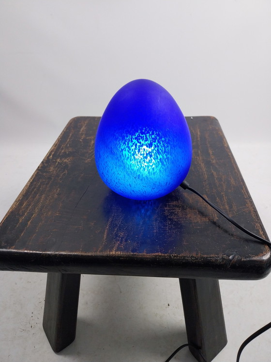 Image 1 of W.L.P leuchten germany Egg lamp. Kobalt blue